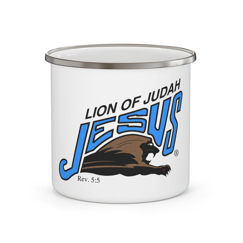 "Lion of Judah Jesus" Enamel Camping Mug Christian Outdoors Cup