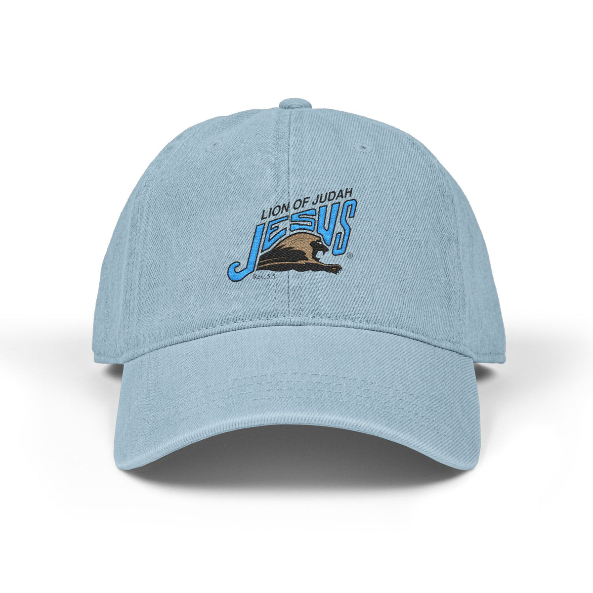 Embroidered 'Lion of Judah Jesus' Denim Hat