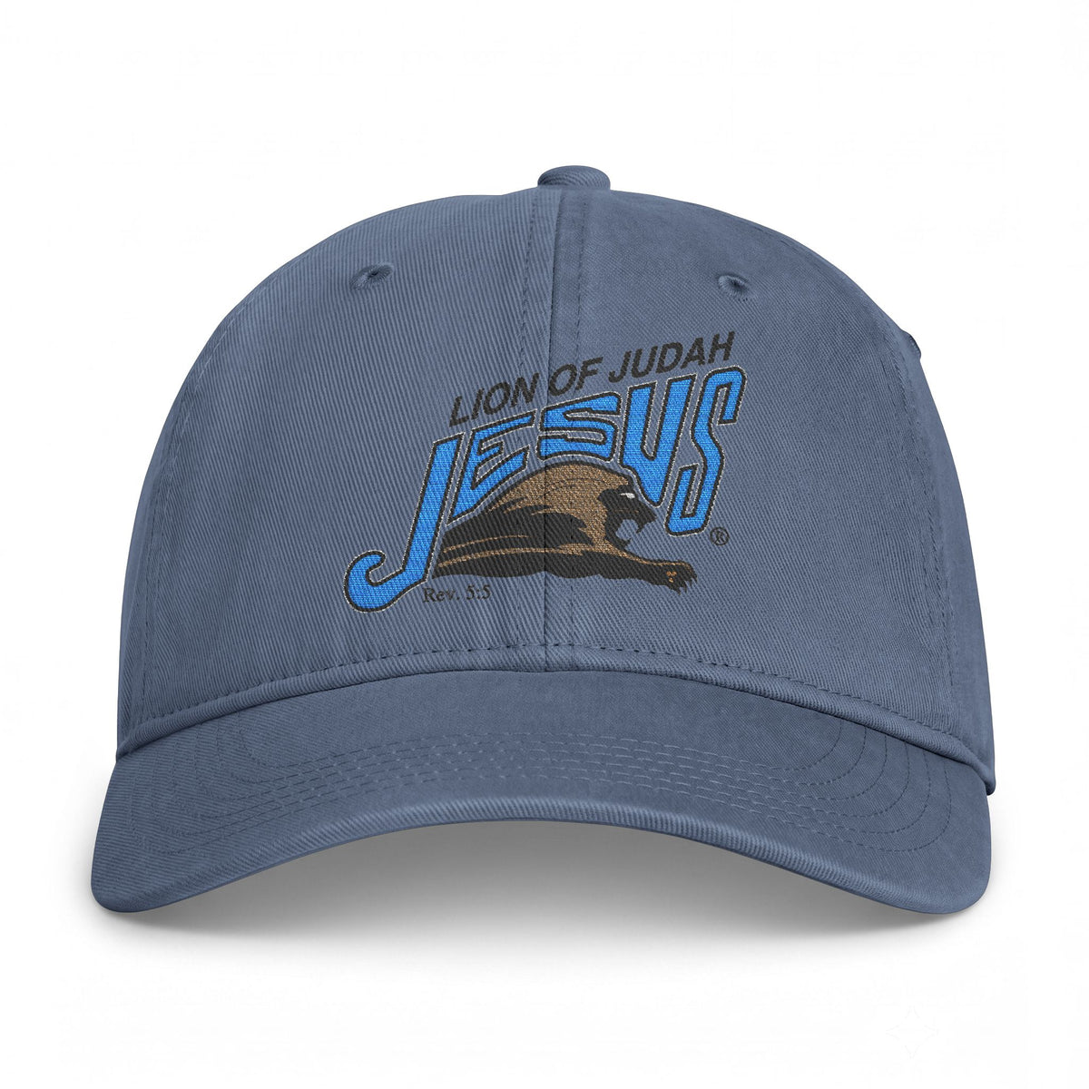 Coastal Washed Cap - 'Lion of Judah Jesus' Embroidered Christian Baseball Hat