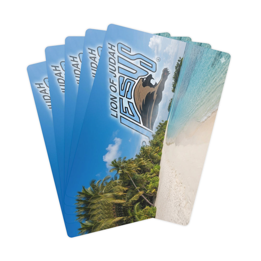 Lion of Judah JESUS Beach Scene Playing Cards