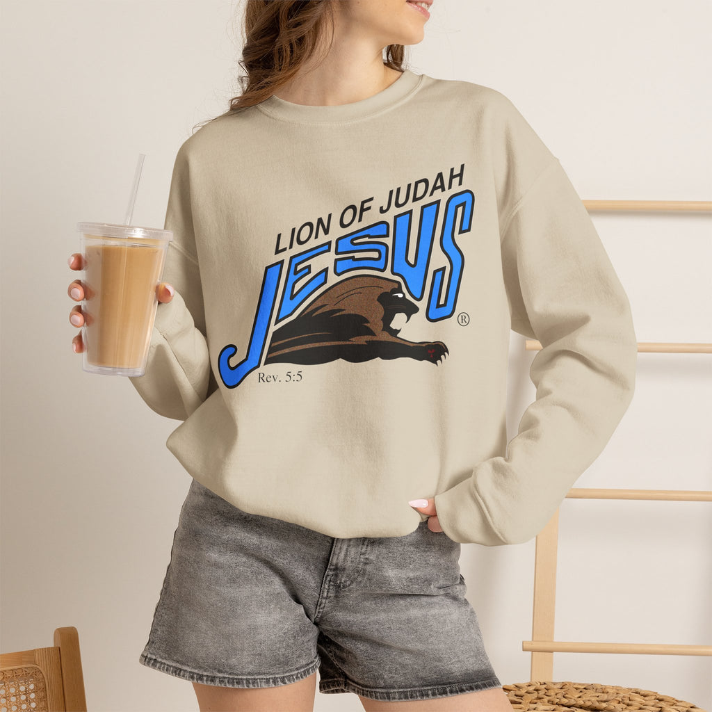 Unisex Heavy Blend™ Crewneck Sweatshirt Lion of Judah Jesus