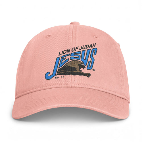 Coastal Washed Cap - 'Lion of Judah Jesus' Embroidered Christian Baseball Hat