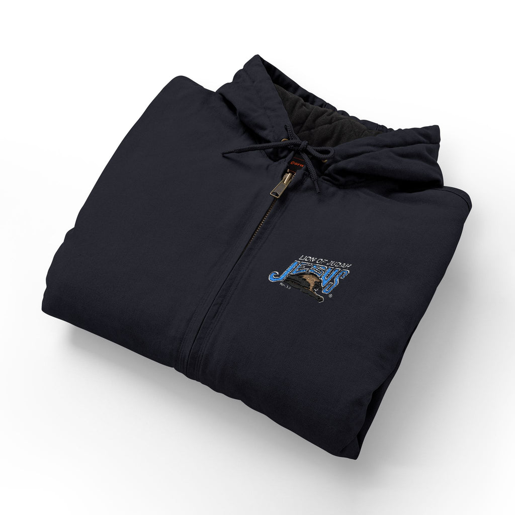 Duck Cloth Hooded Work Jacket — Lion of Judah JESUS Embroidered