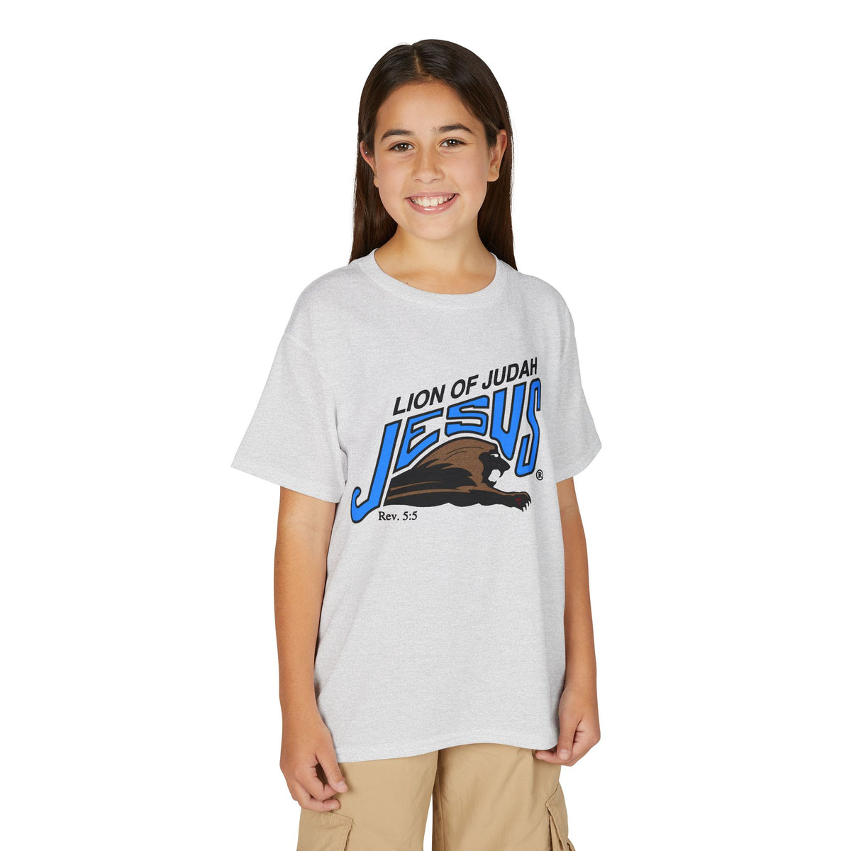 Youth DryBlend® T-Shirt "Lion of Judah Jesus" Faith Graphic Tee