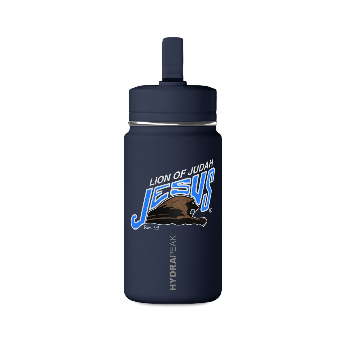 Mini Stainless Steel Kids Water Bottle 14oz 'Lion of Judah Jesus'