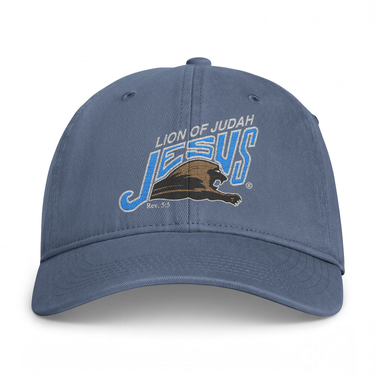 Coastal Washed Cap - 'Lion of Judah Jesus' Embroidered Christian Baseball Hat