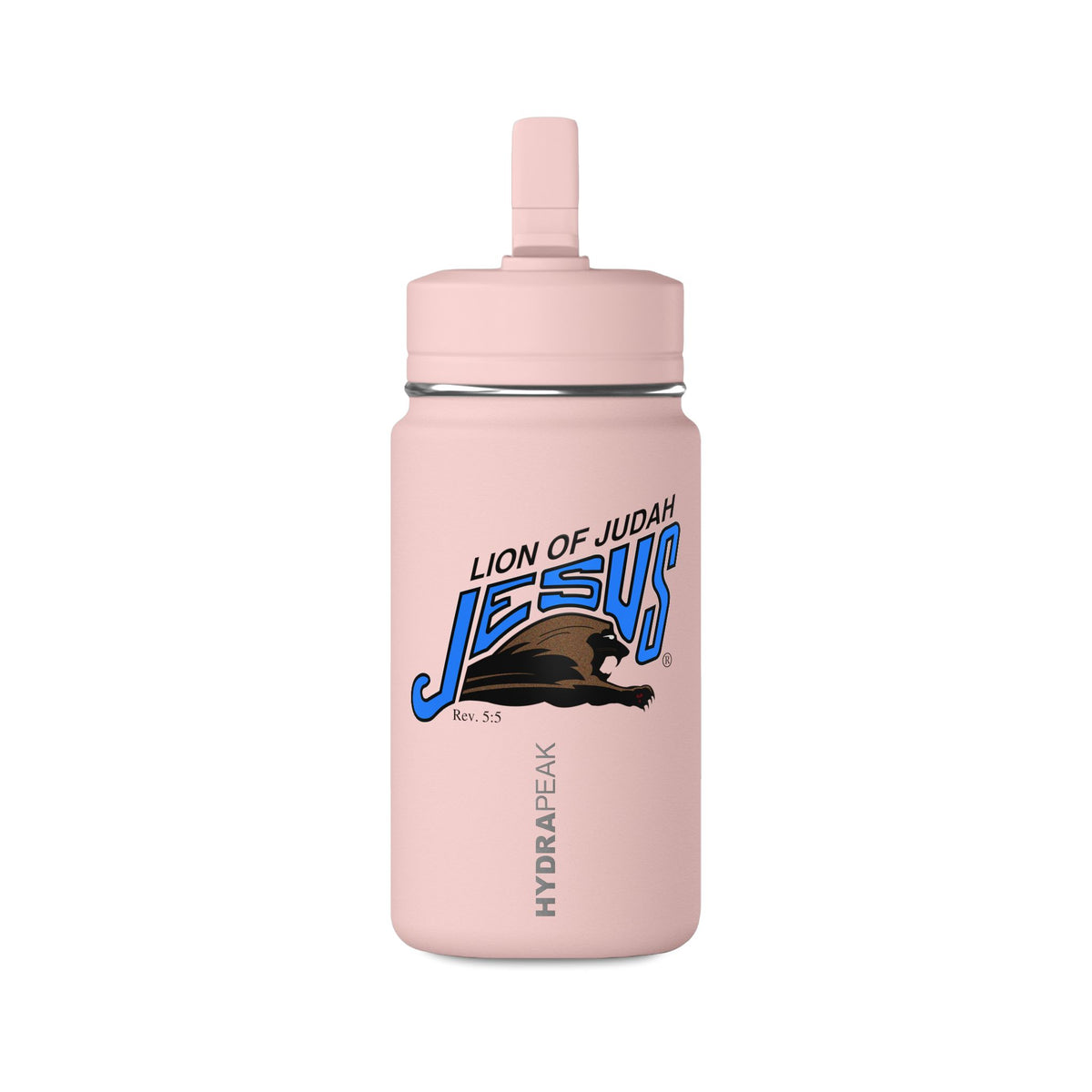 Mini Stainless Steel Kids Water Bottle 14oz 'Lion of Judah Jesus'