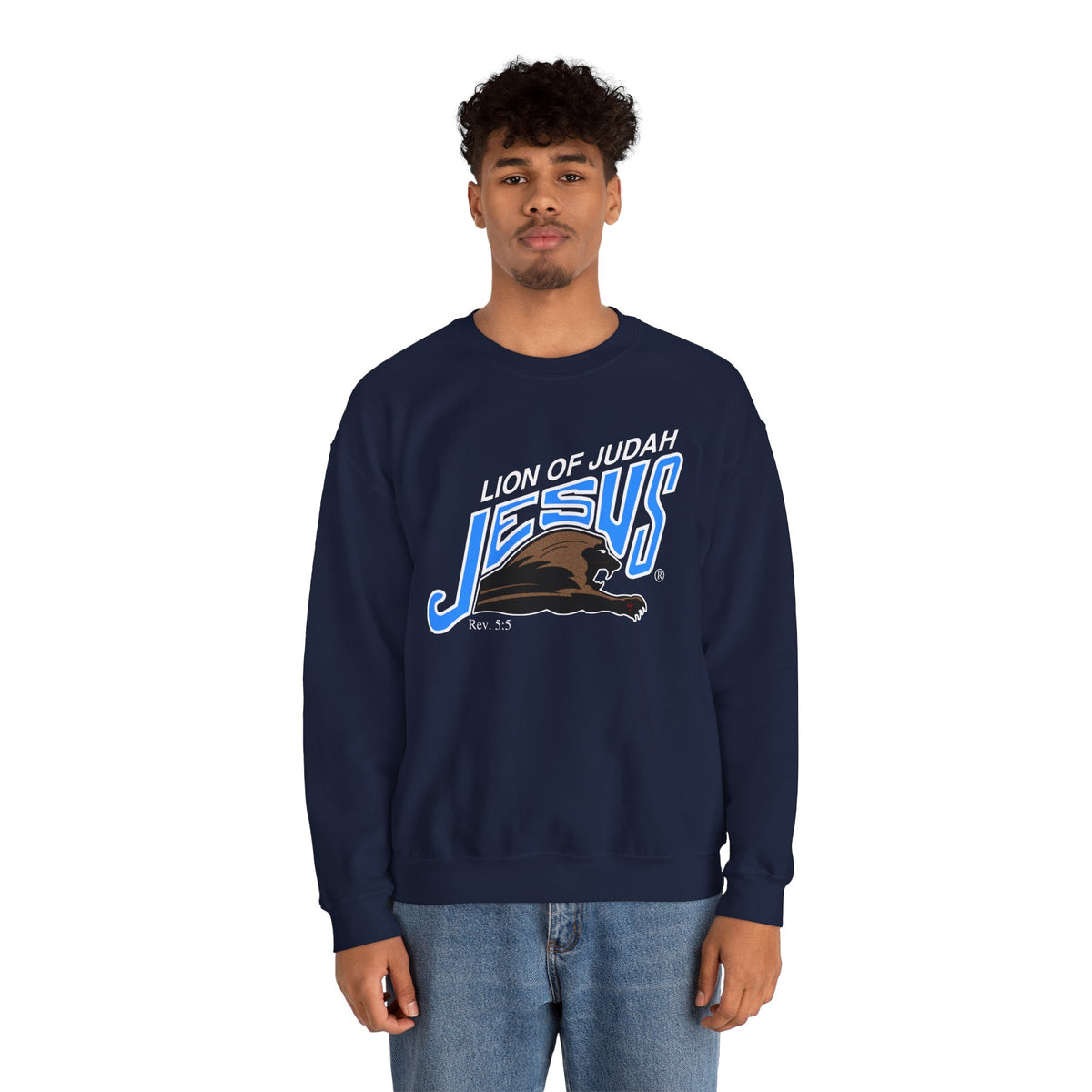 Unisex Heavy Blend™ Crewneck Sweatshirt Lion of Judah Jesus