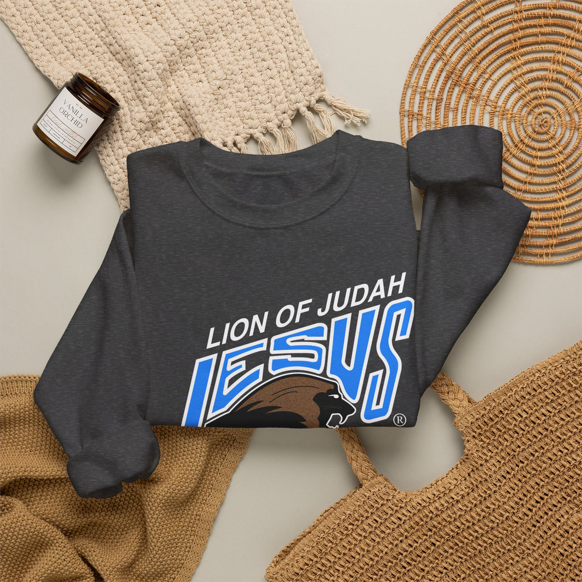 Unisex Heavy Blend™ Crewneck Sweatshirt Lion of Judah Jesus