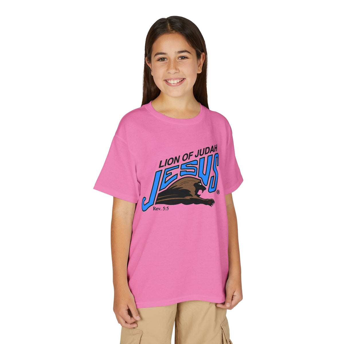 Youth DryBlend® T-Shirt "Lion of Judah Jesus" Faith Graphic Tee