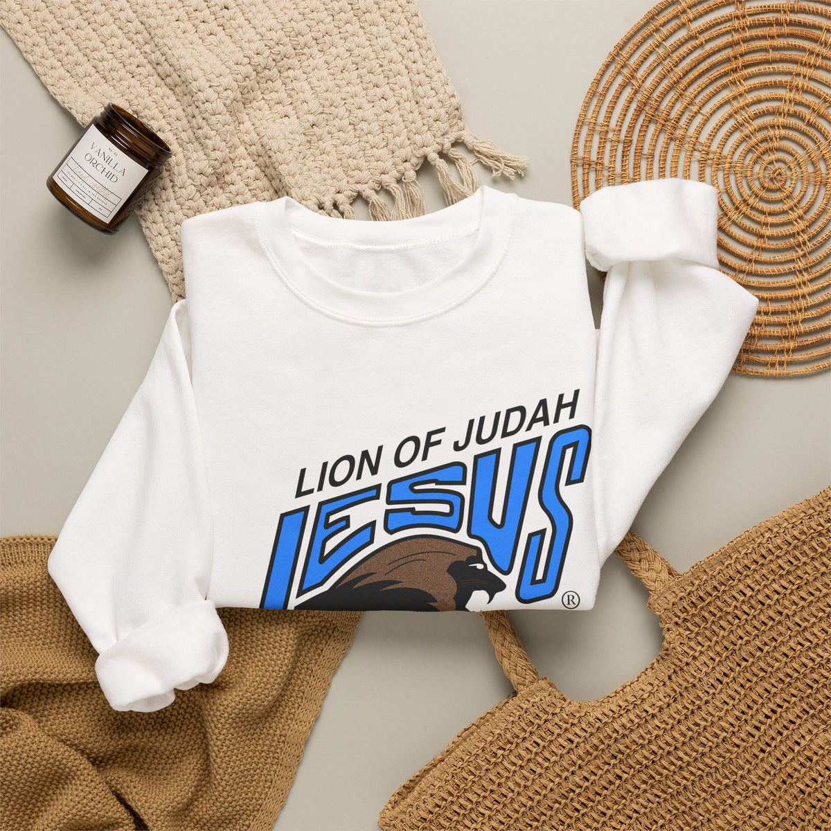 Unisex Heavy Blend™ Crewneck Sweatshirt Lion of Judah Jesus