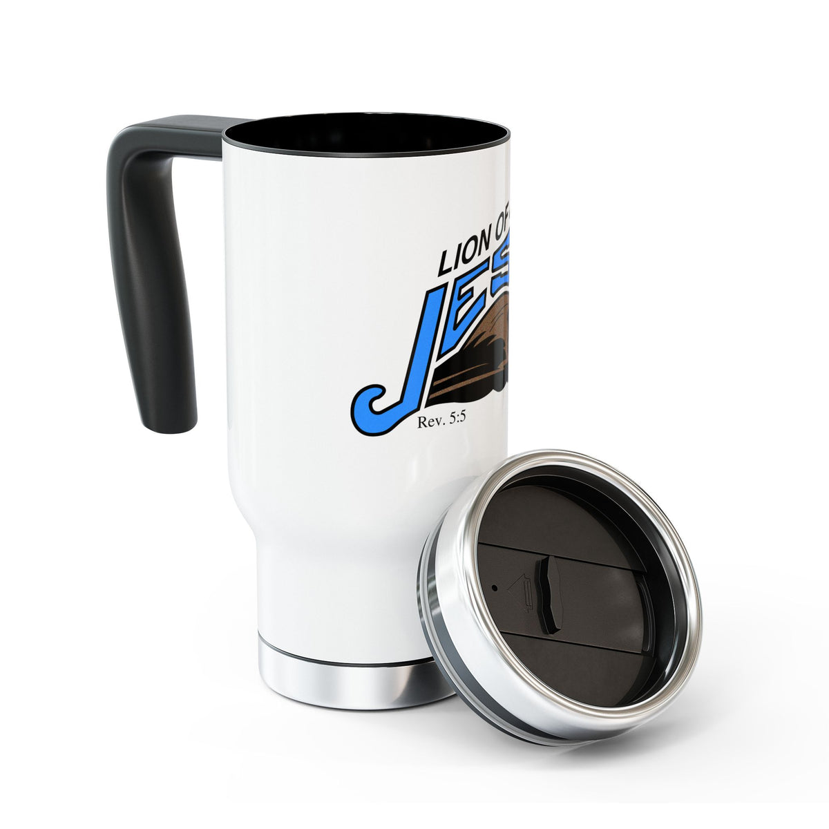 Jesus Lion of Judah 14oz Stainless Travel Mug with Handle