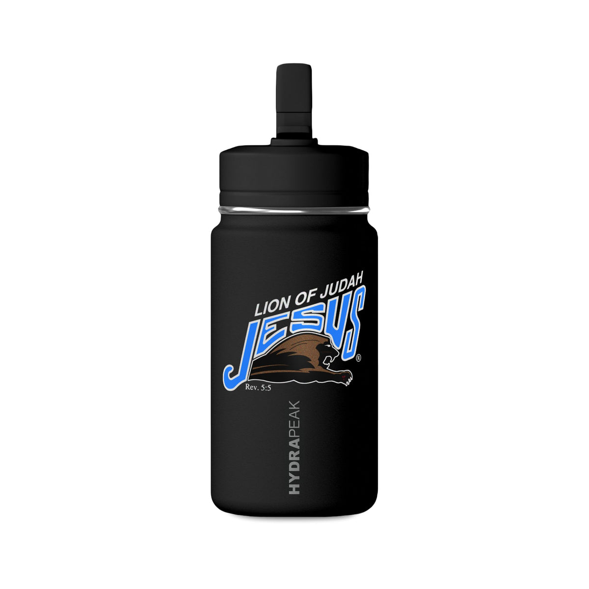 Mini Stainless Steel Kids Water Bottle 14oz 'Lion of Judah Jesus'
