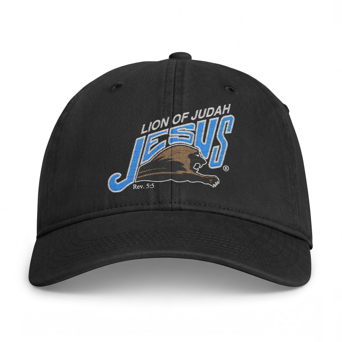 Coastal Washed Cap - 'Lion of Judah Jesus' Embroidered Christian Baseball Hat