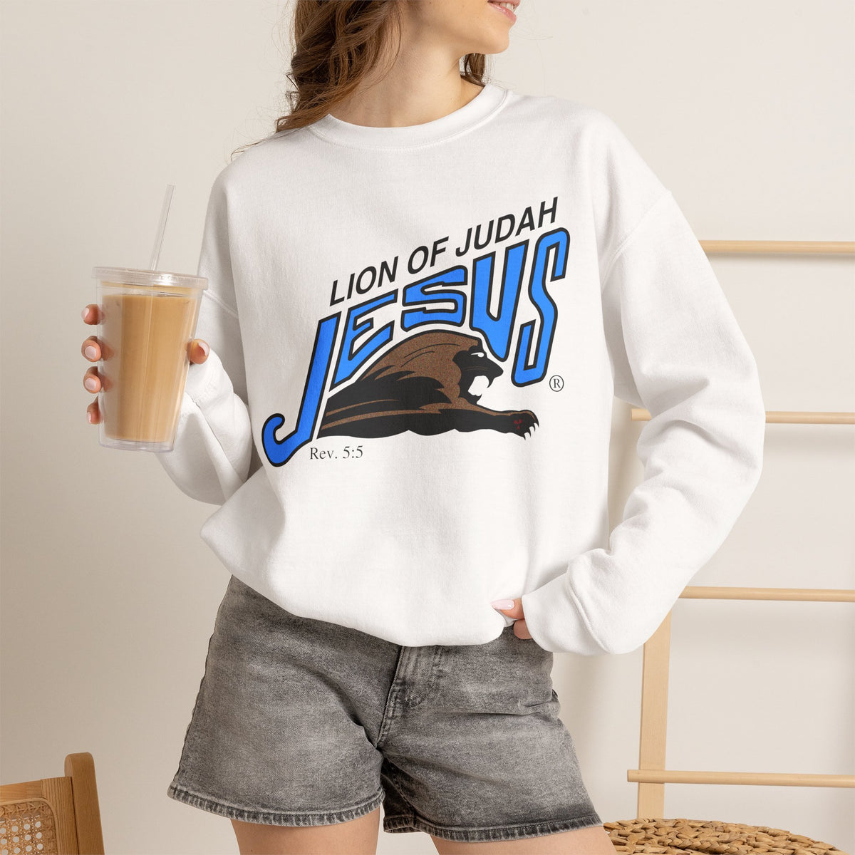 Unisex Heavy Blend™ Crewneck Sweatshirt Lion of Judah Jesus