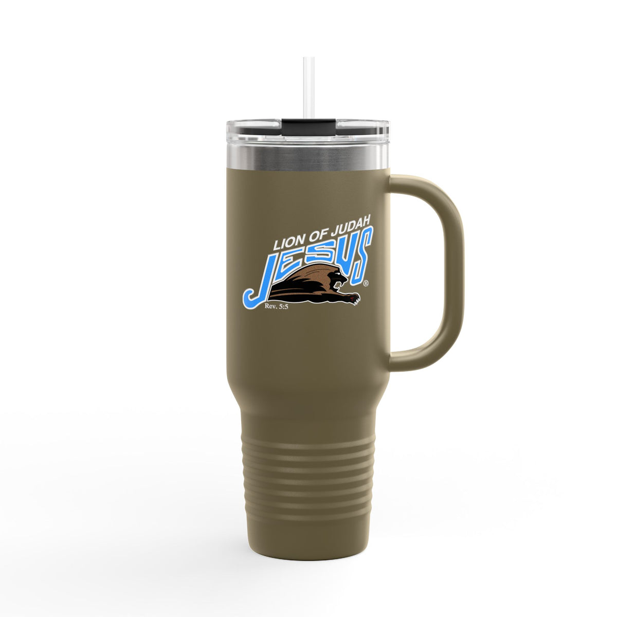 40oz Insulated Stainless Steel Travel Mug Lion of Judah Faith Tumbler