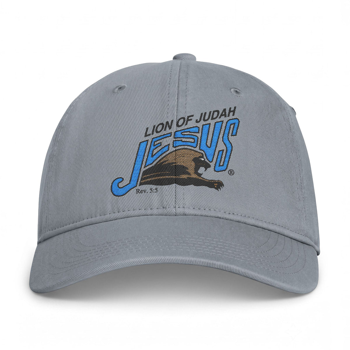 Coastal Washed Cap - 'Lion of Judah Jesus' Embroidered Christian Baseball Hat