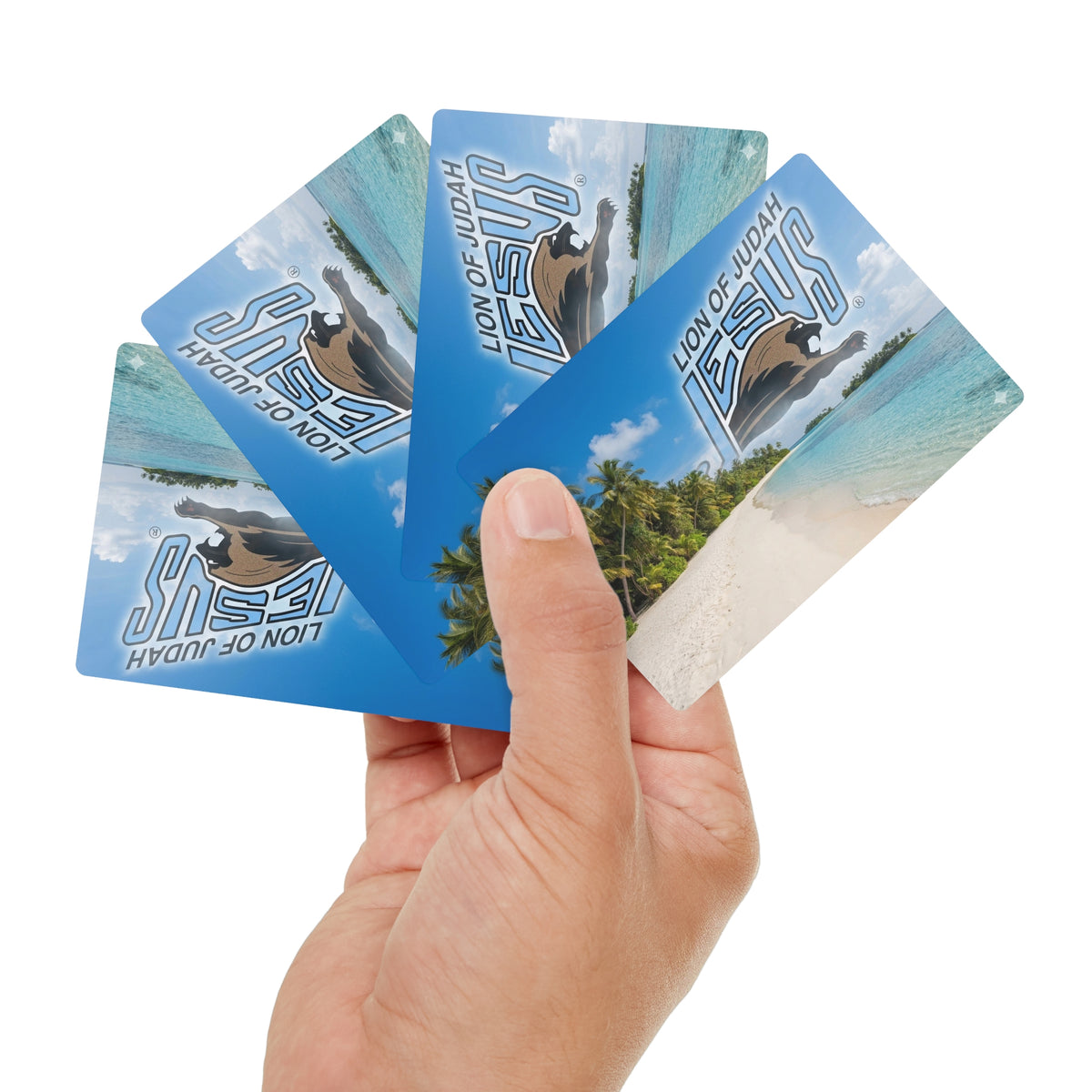 Lion of Judah JESUS Beach Scene Playing Cards