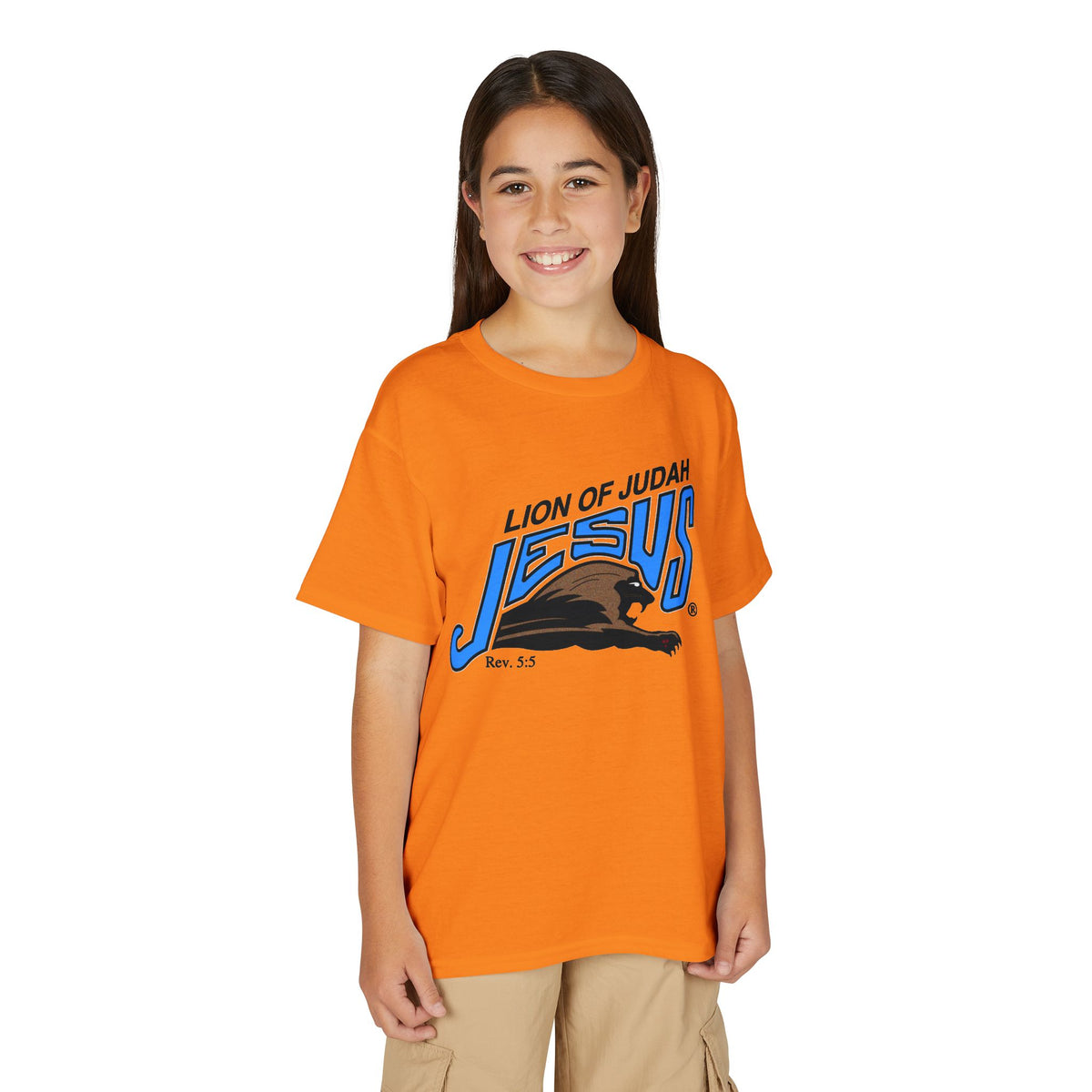 Youth DryBlend® T-Shirt "Lion of Judah Jesus" Faith Graphic Tee