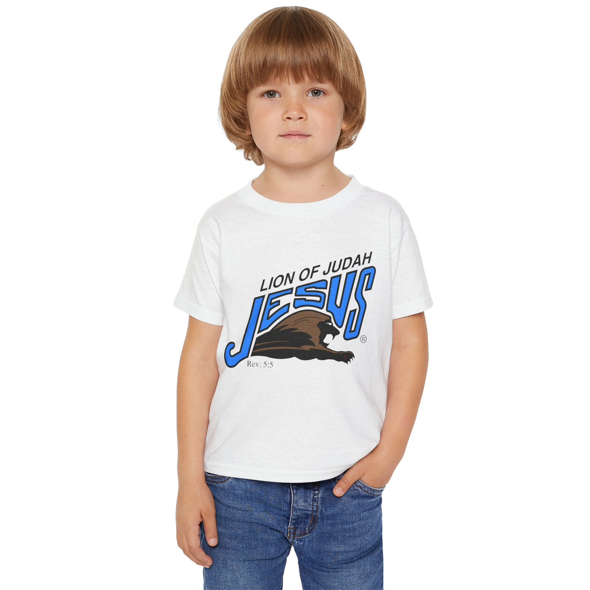 Heavy Cotton™ Toddler T-shirt "Lion of Judah Jesus"