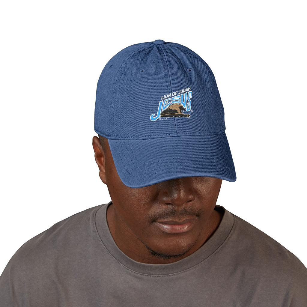 Jesus Lion of Judah Embroidered Denim Hat