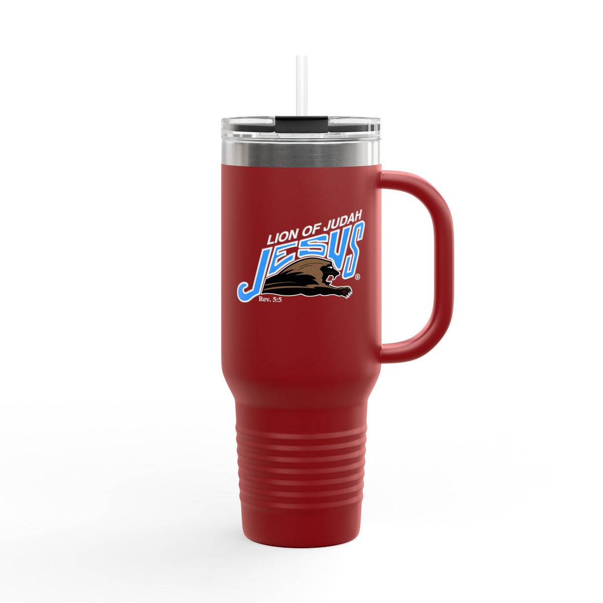 40oz Insulated Stainless Steel Travel Mug Lion of Judah Faith Tumbler