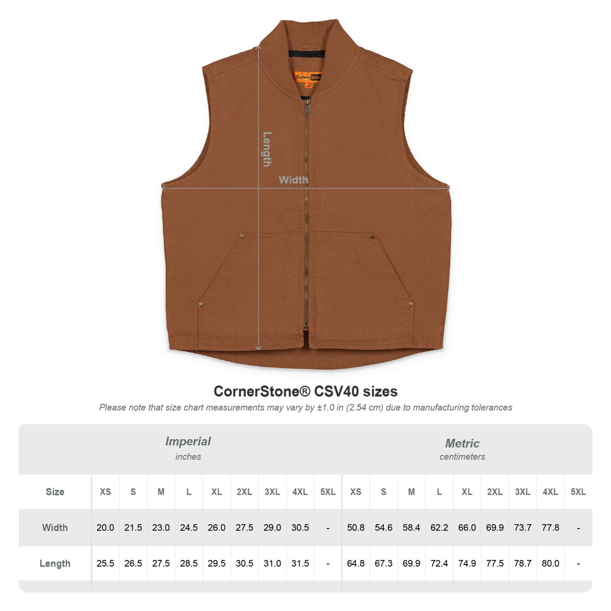CornerStone® Washed Duck Cloth Vest Lion of Judah