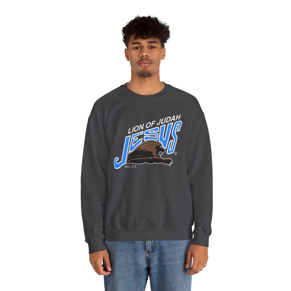 Unisex Heavy Blend™ Crewneck Sweatshirt Lion of Judah Jesus