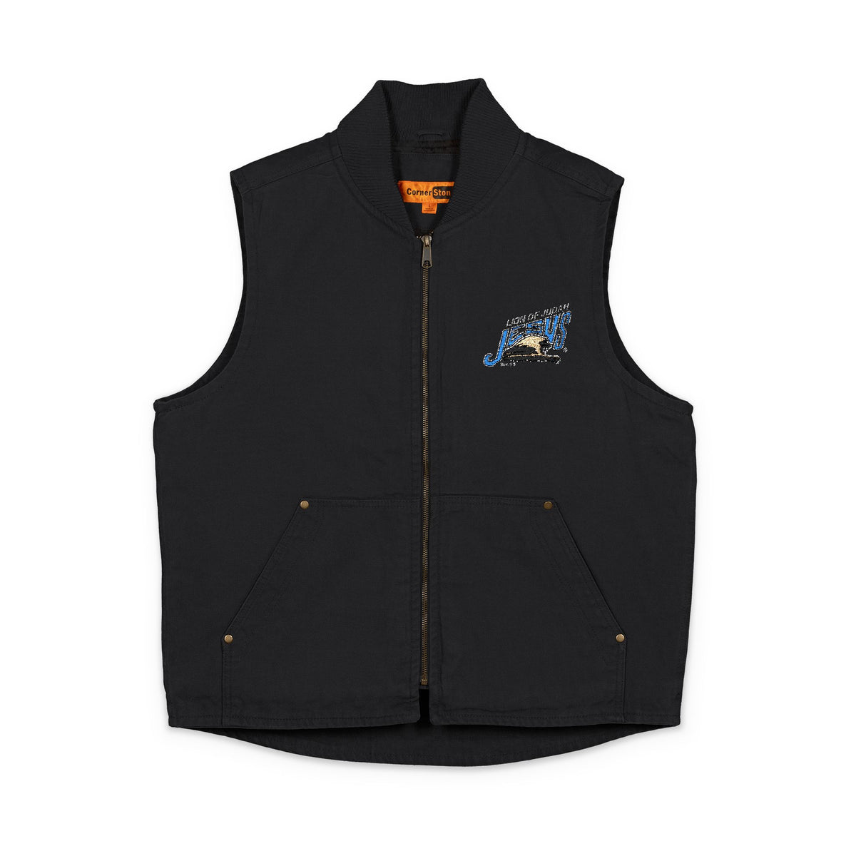 CornerStone® Washed Duck Cloth Vest Lion of Judah