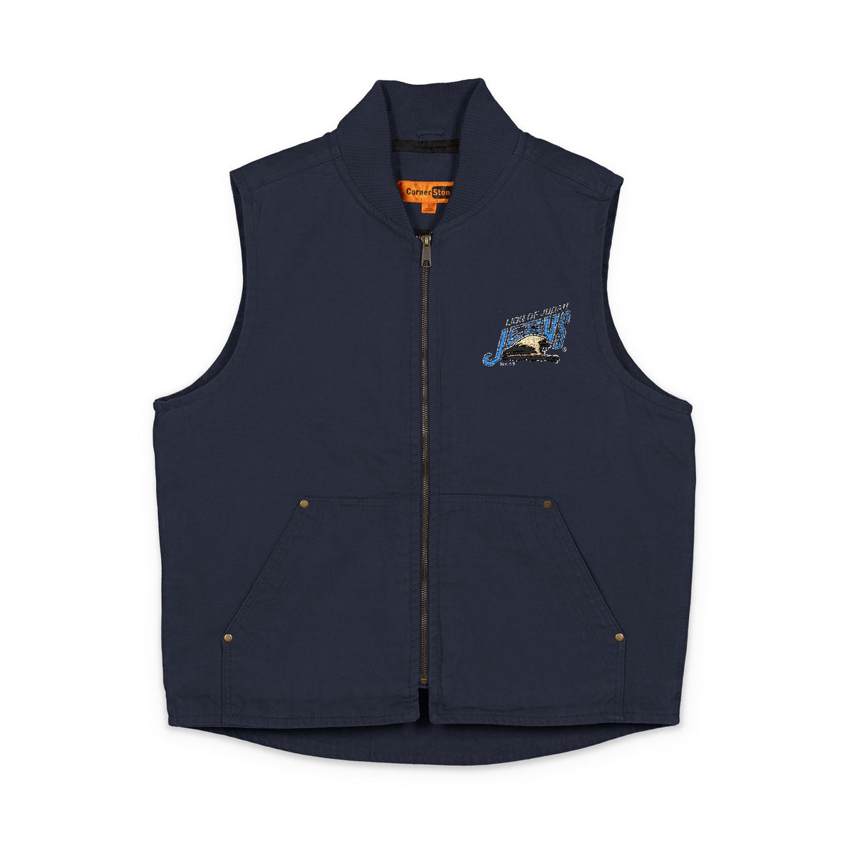 CornerStone® Washed Duck Cloth Vest Lion of Judah