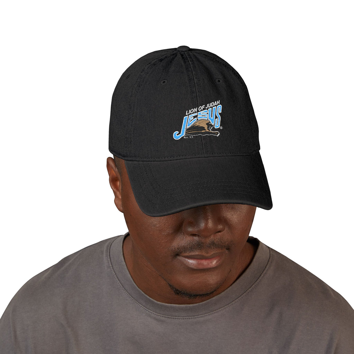 Jesus Lion of Judah Embroidered Denim Hat