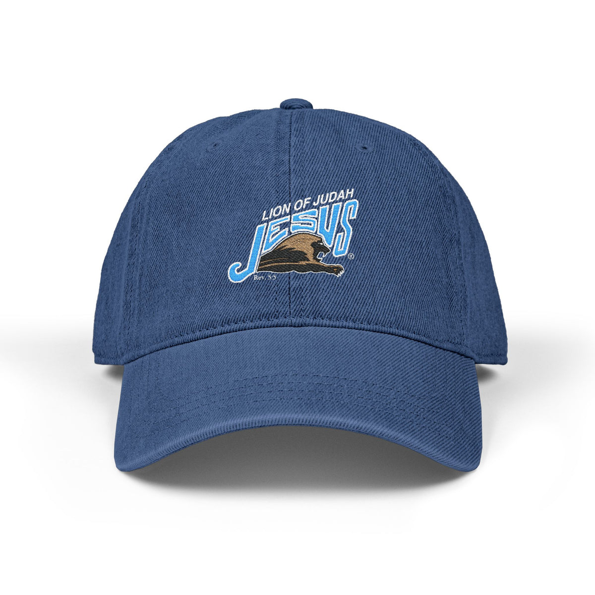Jesus Lion of Judah Embroidered Denim Hat
