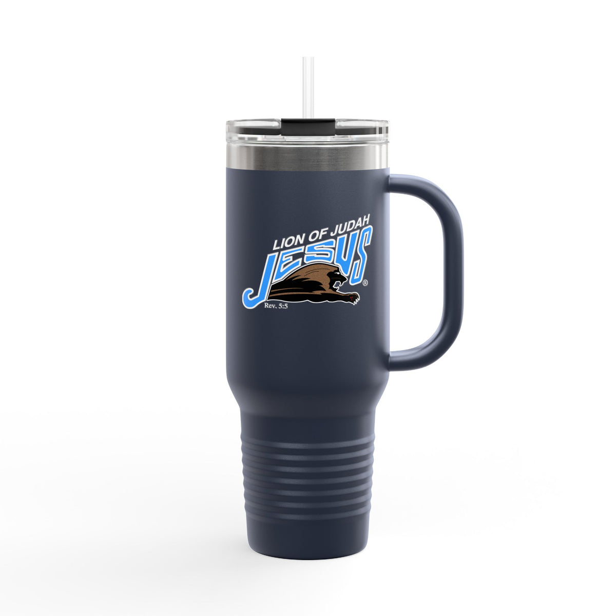 40oz Insulated Stainless Steel Travel Mug Lion of Judah Faith Tumbler