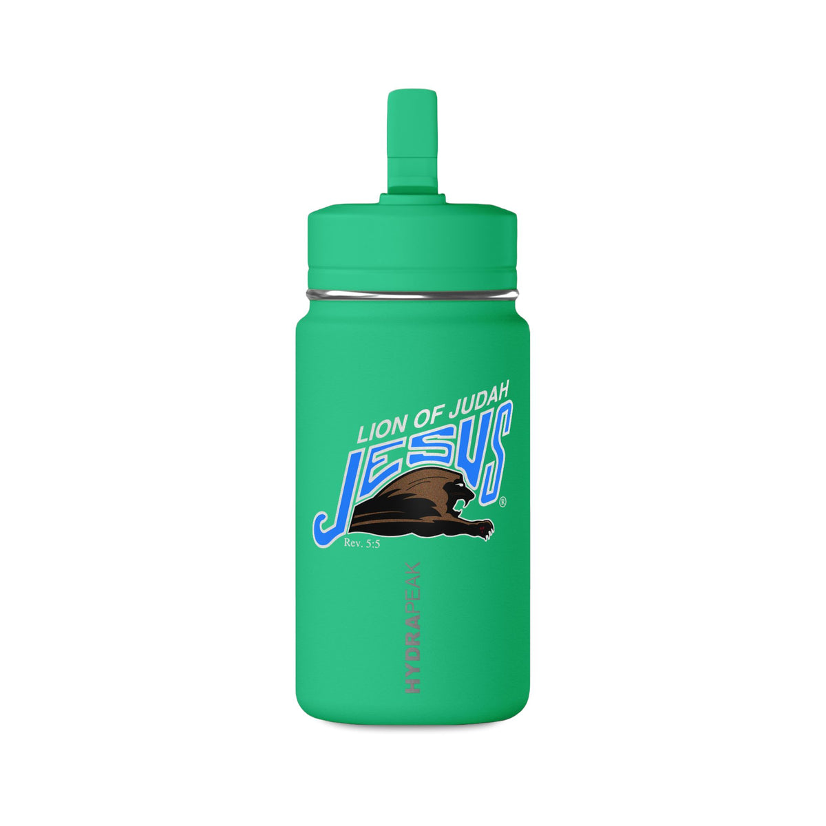 Mini Stainless Steel Kids Water Bottle 14oz 'Lion of Judah Jesus'
