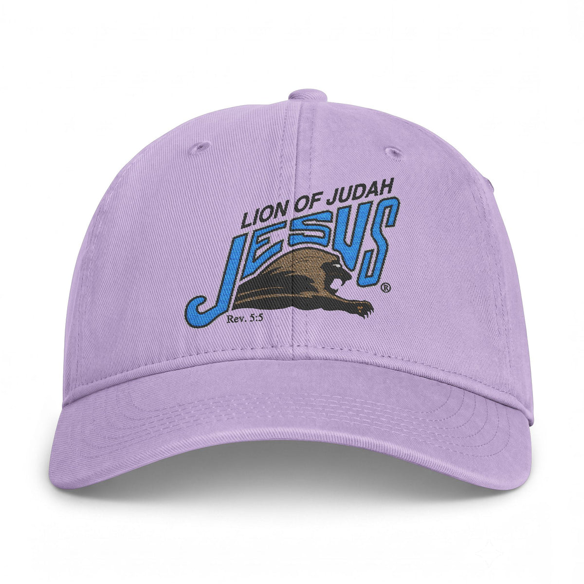 Coastal Washed Cap - 'Lion of Judah Jesus' Embroidered Christian Baseball Hat